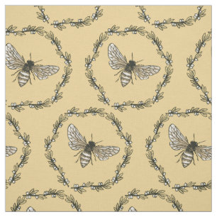 Tissu de coton élégant d'impression d'abeille