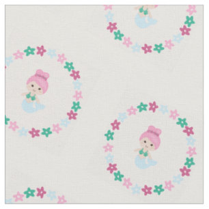 Tissu de coton mignon de sirène