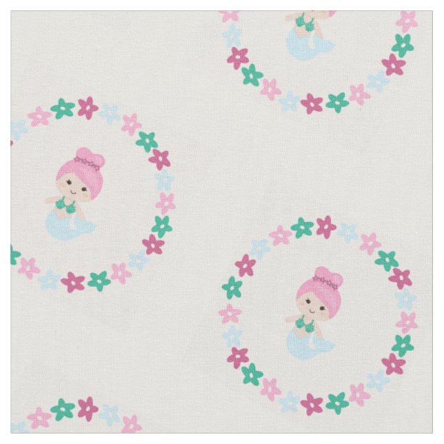Tissu de coton mignon de sirène (Fermer)