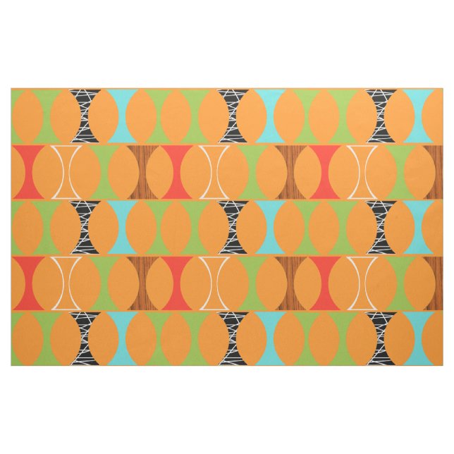 Tissu de coton orange moderne de motif de la (Fat Quarter)