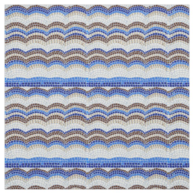 Tissu de coton peigné par mosaïque bleue (Échantillon)