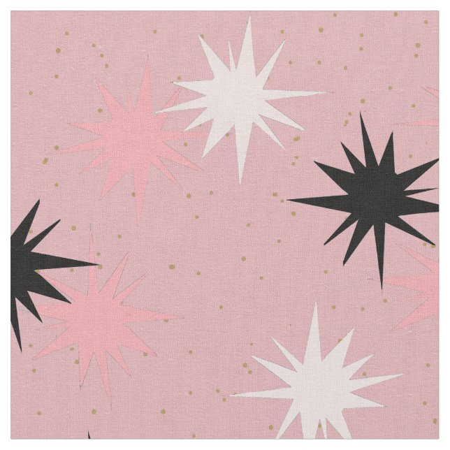 Tissu de coton peigné par Starbursts rose atomique (Fermer)