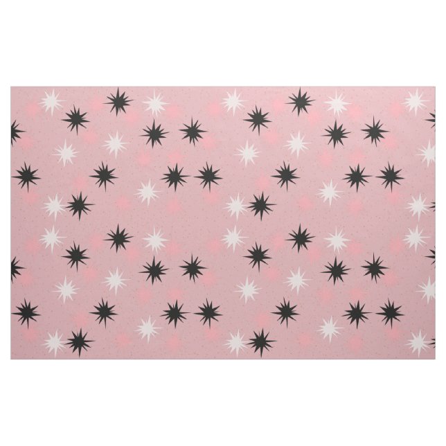 Tissu de coton peigné par Starbursts rose atomique (Fat Quarter)