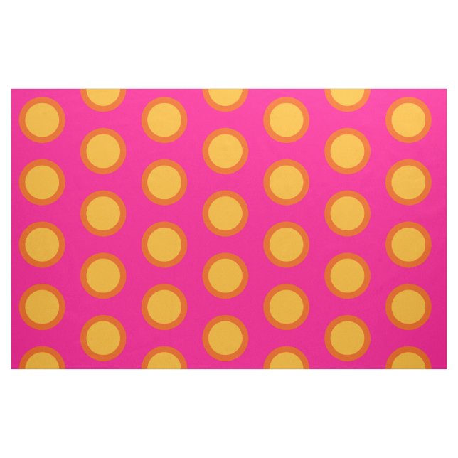 Tissu de coton peint rose jaune orange Polka (Fat Quarter)
