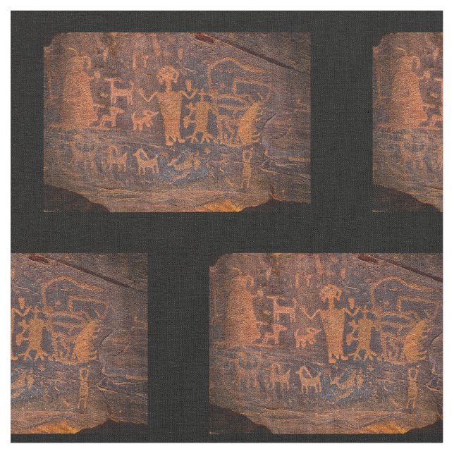 Tissu de coton Petroglyph Sud-Ouest (Fermer)