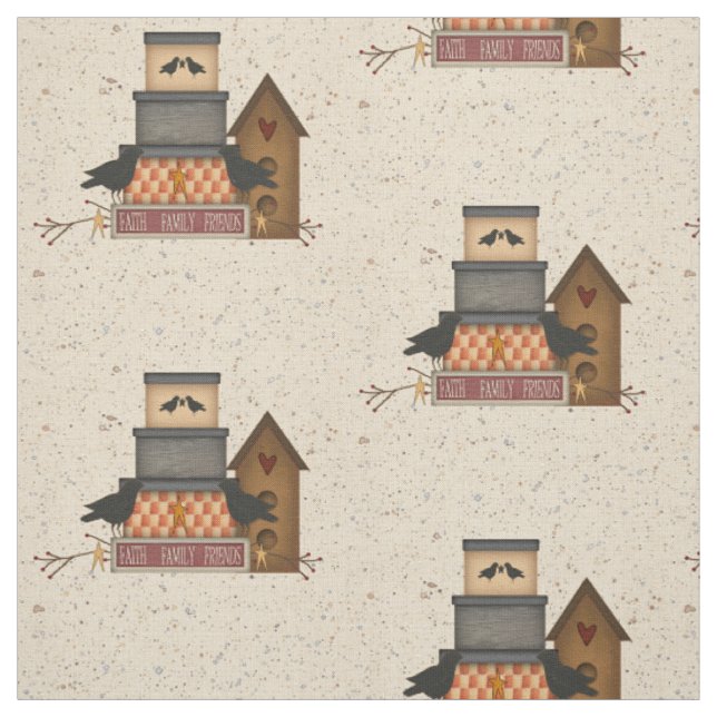 Tissu de coton primitif d'amis de famille de foi (Échantillon)