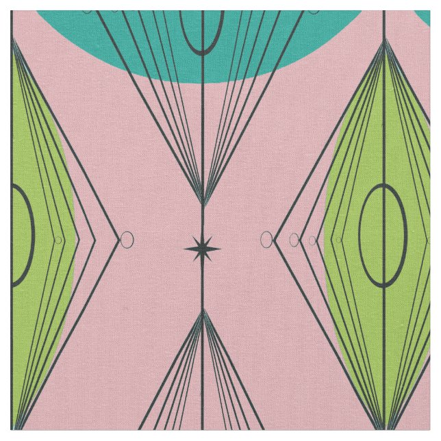 Tissu de coton rose atomique d'Ogee et de (Fermer)