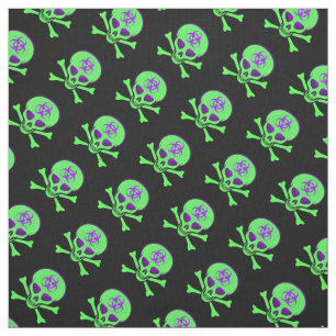 Tissu de crâne pourpre-vert-noir