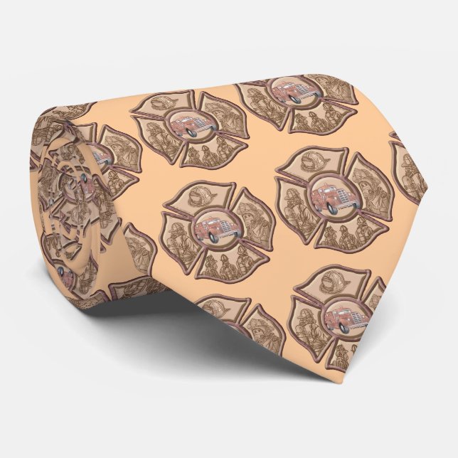 Tissu de cravate de pompier à croix de Malte (Roulé)