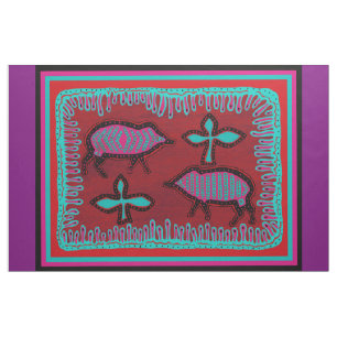 Tissu de créateur coloré Southwest Javelinas
