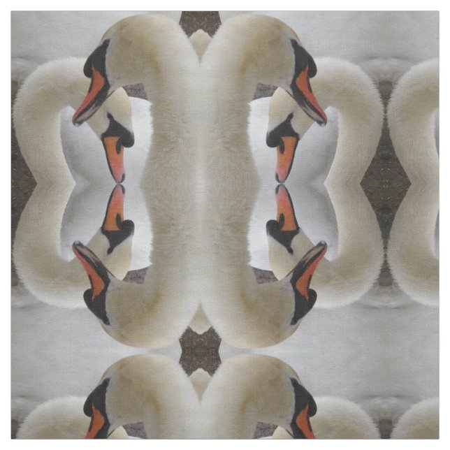 Tissu de cygnes blancs (Échantillon)