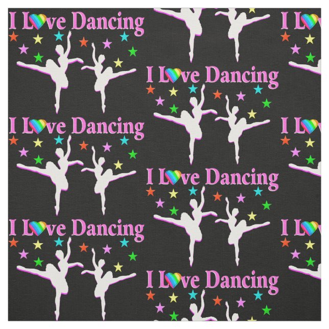TISSU DE DANSER D'ÉTOILES NOIR ET ROSE (Échantillon)