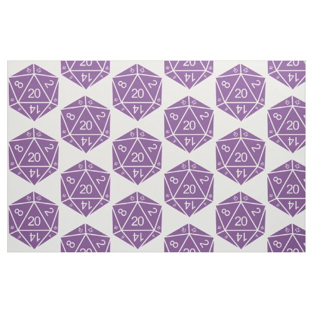 Tissu de dés D20 violet (Fat Quarter)