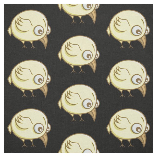 Tissu de dessin animé d'oiseau jaune (Échantillon)