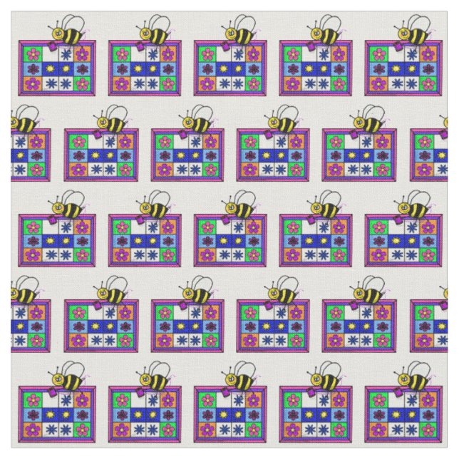Tissu de dessin animé Quilting Bee (Fermer)