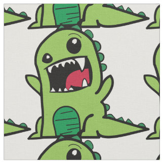 Tissu de dinosaure vert