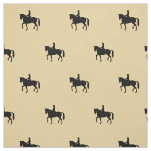 Tissu de dressage à motif équestre crème au mètre