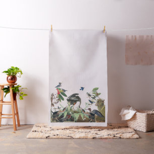 Tissu de faune d'oiseaux d'oiseau bleu de hérons