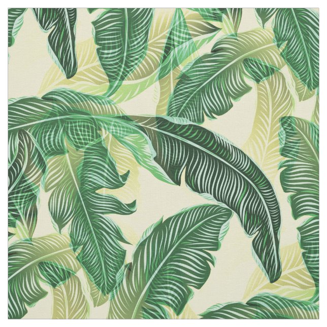 Tissu de Feuilles de jungle luxuriant et chaud (Échantillon)
