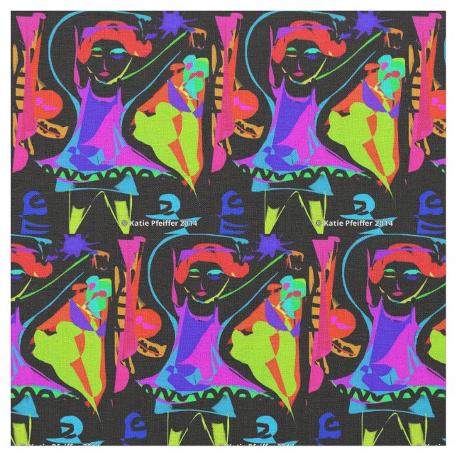 Tissu de fille de danse Pop Art (Fermer)