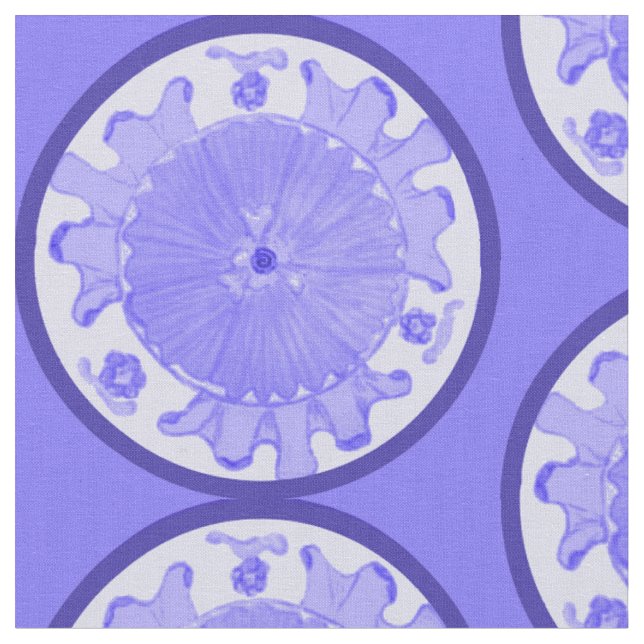 Tissu de fleur passion fleuri bleu périphérique (Fermer)