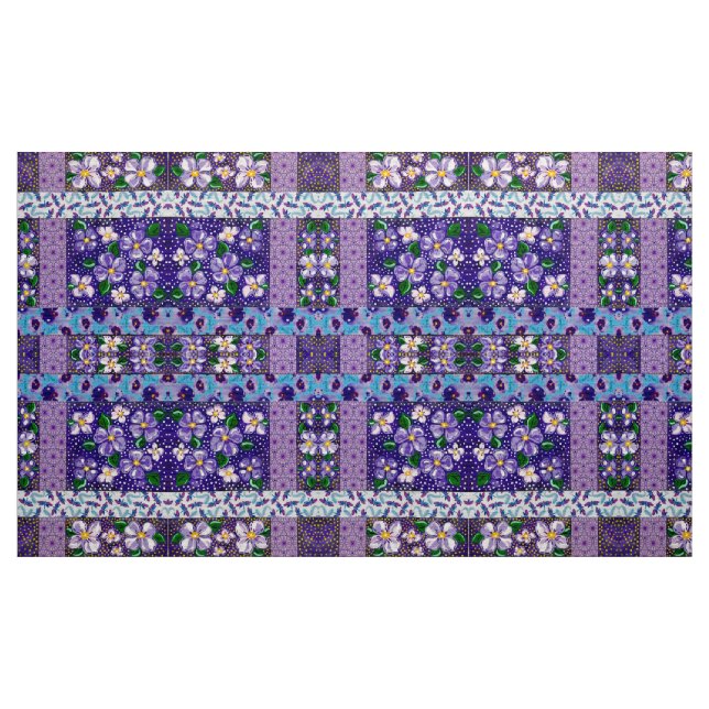 Tissu de fleurs de montagne violet (Yard)