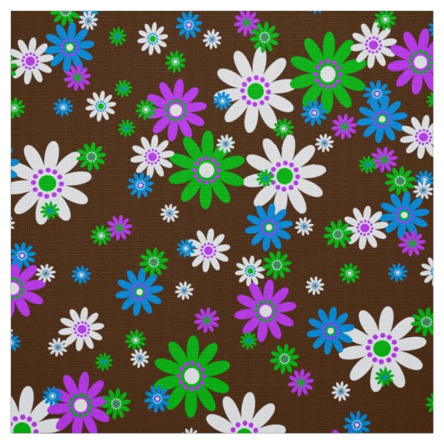 tissu de fleurs rétro des années 60 les années 70 (Échantillon)