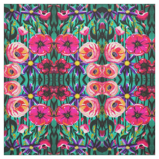 Tissu de fleurs vivides (Échantillon)