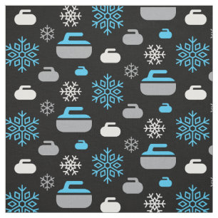 Tissu de flocons de neige et de roches de curling