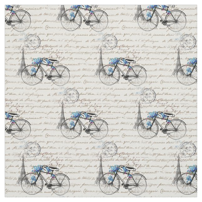 Tissu de Forgetmenot de bicyclette de Paris (Échantillon)
