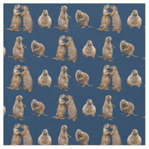 Tissu de frénésie de chien de prairie (marine)