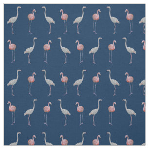 Tissu de frénésie de Flamant rose (marine)