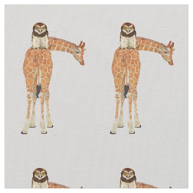 Tissu de girafe et de hibou (Fermer)
