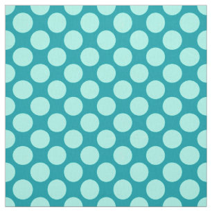 Tissu De grands points rétro - turquoise et aqua