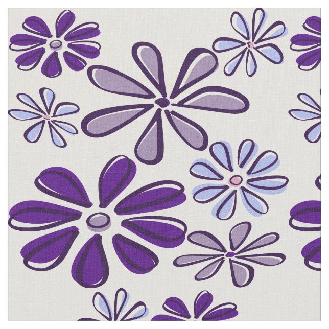 Tissu de gribouillis à fleurs violettes (Fermer)