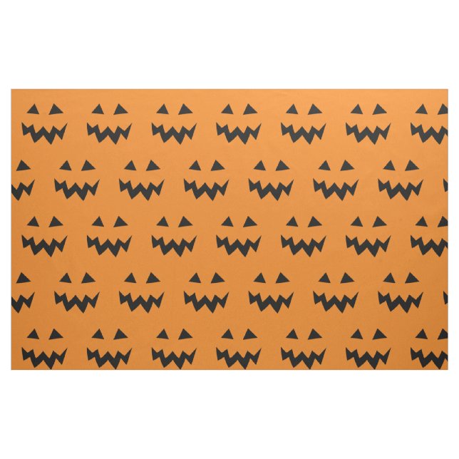 Tissu de Halloween avec le motif découpé de visage (Fat Quarter)