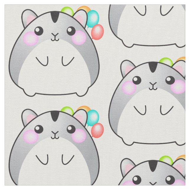 Tissu de hamster gris mignon Kawaii (Fermer)