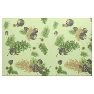 Tissu de hérissons et de Pinecones