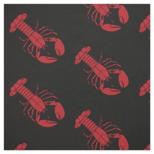tissu de homard marin mignon rouge noir
