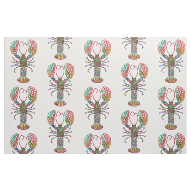 Tissu de homard rouge du Maine coloré (Fat Quarter)