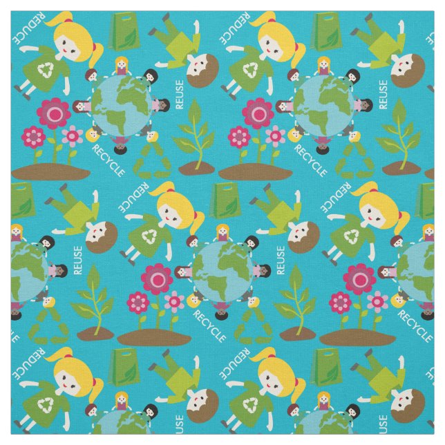 Tissu de jour de la terre d'enfants (Échantillon)