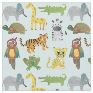 Tissu de la pépinière d'animaux de la jungle
