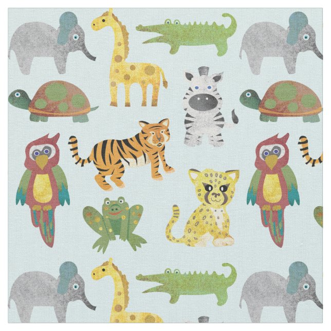 Tissu de la pépinière d'animaux de la jungle (Fermer)