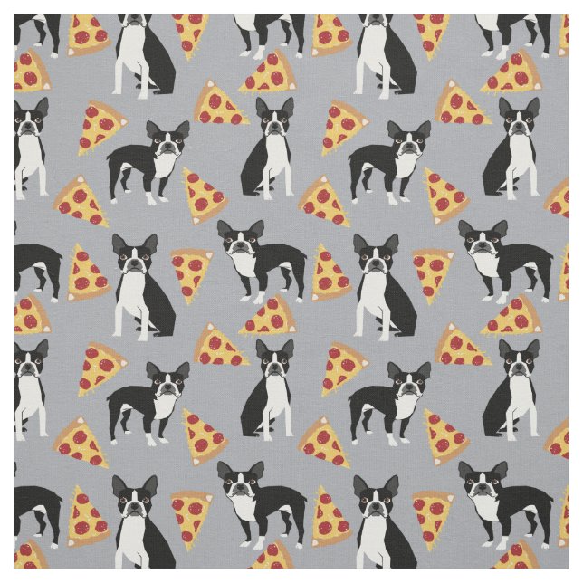 Tissu de la pizza de Boston Terriers (Échantillon)