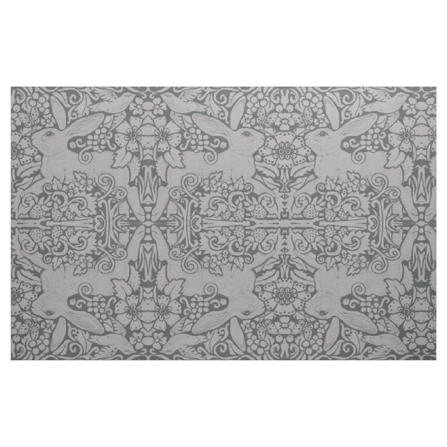 Tissu de lapin gris exclusif Art Design original (Fat Quarter)
