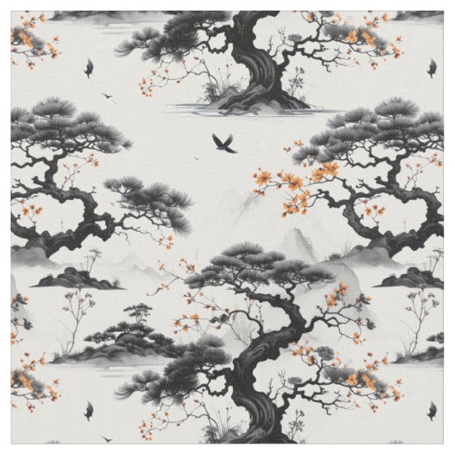 Tissu de lavage d'encre de l'Asie de l'Est (Fermer)