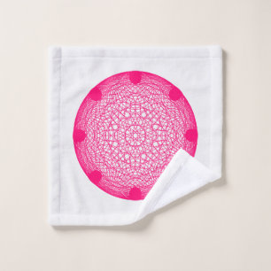 Tissu de lavage Mandala rose Neon - Personnalisabl