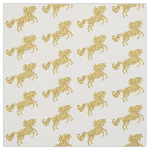 Tissu de licorne de parties scintillantes d'or