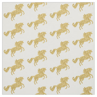 Tissu de licorne de parties scintillantes d'or