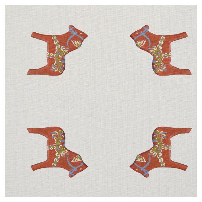 Tissu de lin rouge Cheval (Échantillon)